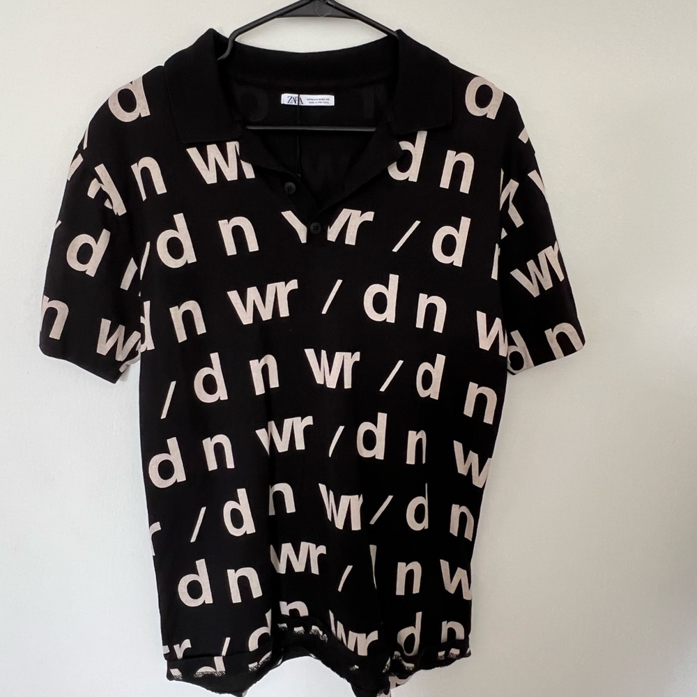 ZARA print collar shirt